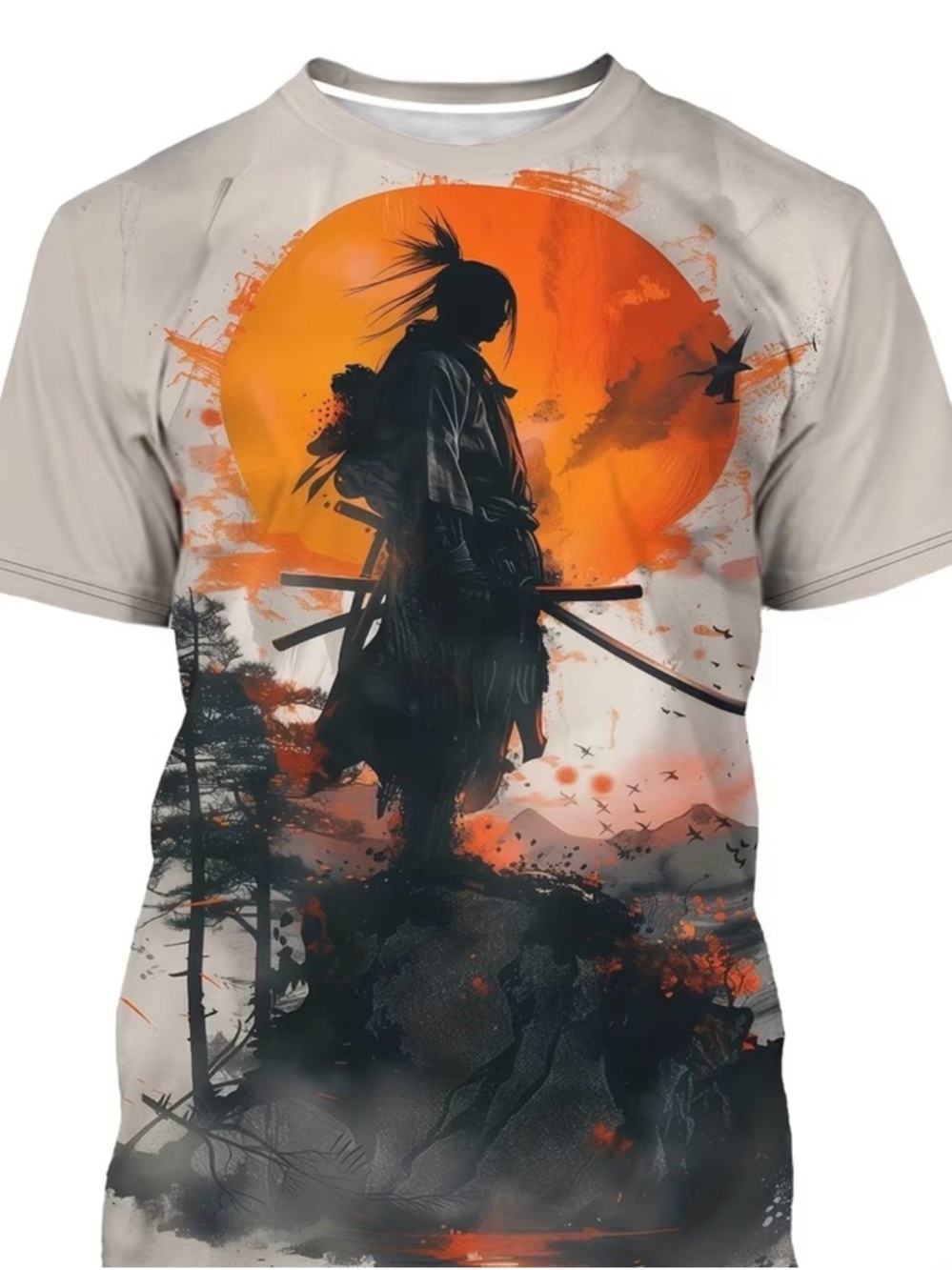 Mens Samurai Silhouette Graphic Tee
